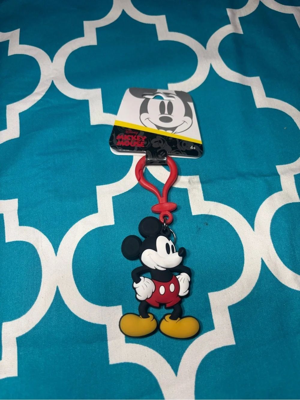 New Disney Mickey Mouse PVC Keychain Bag Charm - Black, Red, Yellow